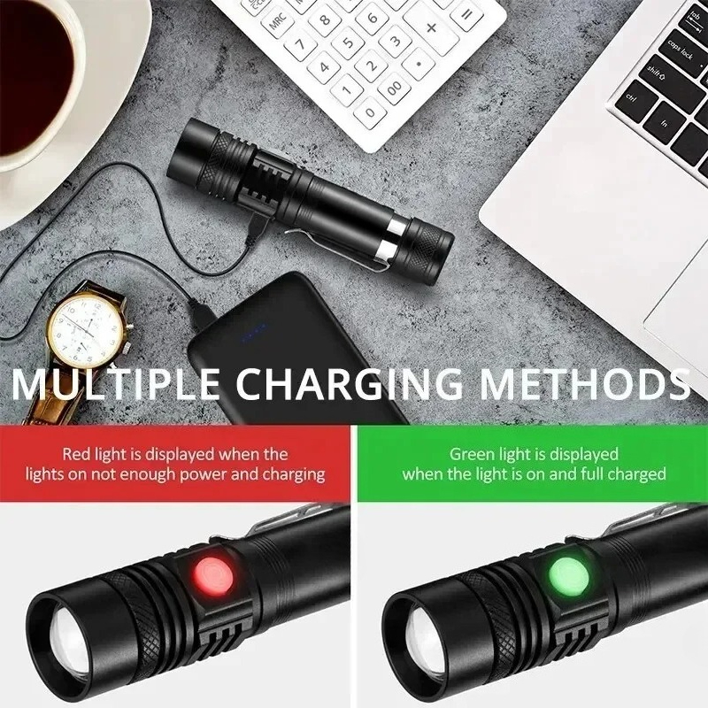 T6 LED Rechargeable Flashlight - Outdoor Lighting For Home 评论和价格